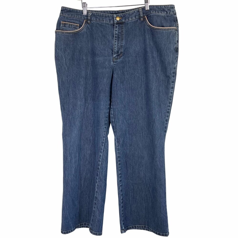 Jones New York Signature Women Stretch Denim Jeans Size 20W Relaxed Fit VGUC